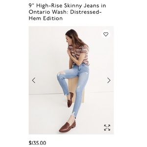 madewell high rise skinny jeans ontario wash